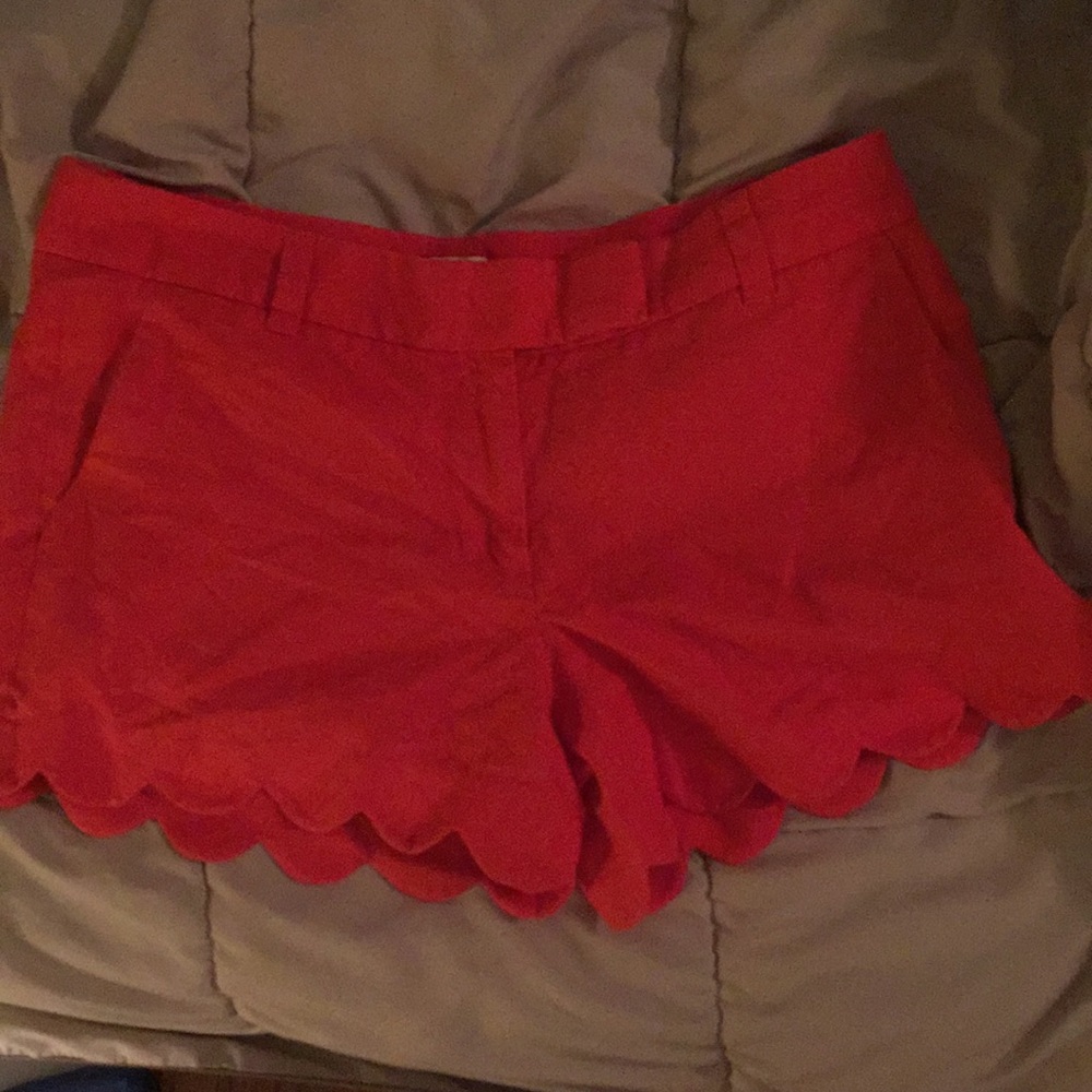 J Crew Scalloped Edged linen blend shorts sz 4 EUC🏖